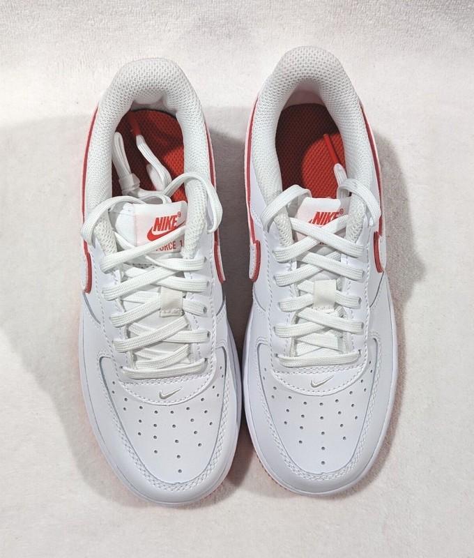 Nike Force 1 Low (PS) White/Picante Red Kid's Sneakers-Asst Sizes NWB FJ3484-101