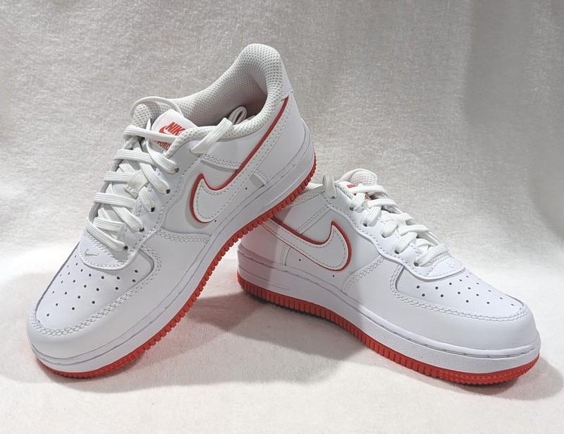 Nike Force 1 Low (PS) White/Picante Red Kid's Sneakers-Asst Sizes NWB FJ3484-101