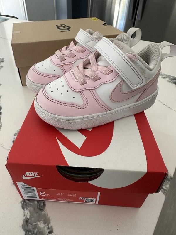 Nike Girls Court Borough Low Recraft DV5458-105 Pink Casual Shoes Sneakers Sz 6c