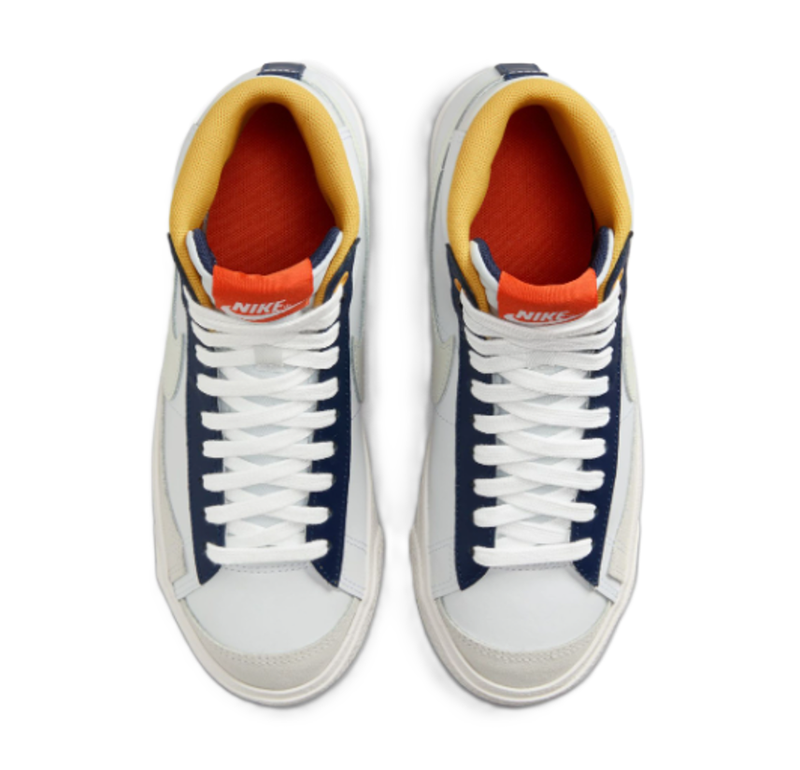 Nike GS Blazer Mid '77 UV Reactive White/Navy/Orange/Polar FN6966-100 H