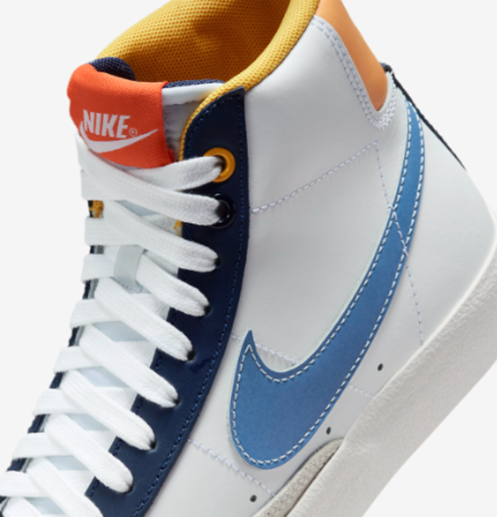 Nike GS Blazer Mid '77 UV Reactive White/Navy/Orange/Polar FN6966-100 H