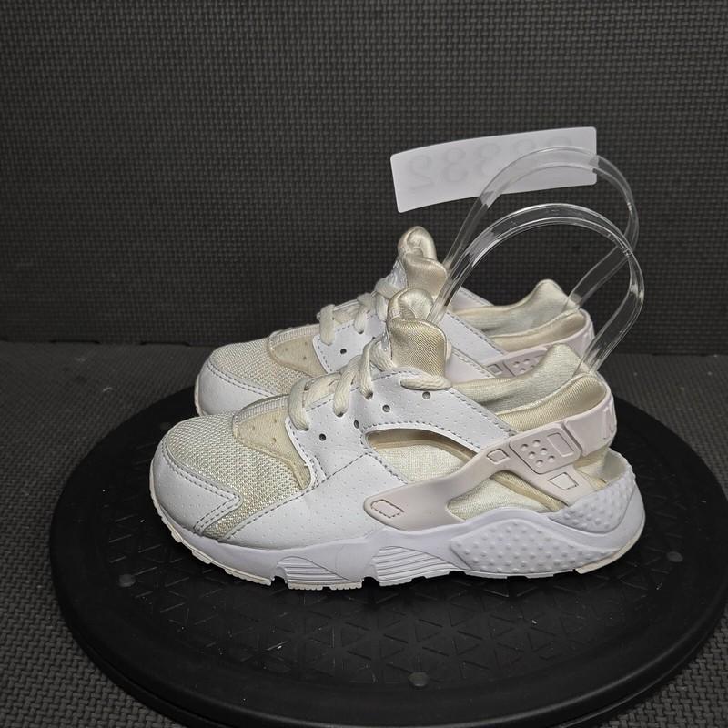 Nike Huarache Run Shoes Toddler Sz 12 Triple White Athletic Trainers Sneaker