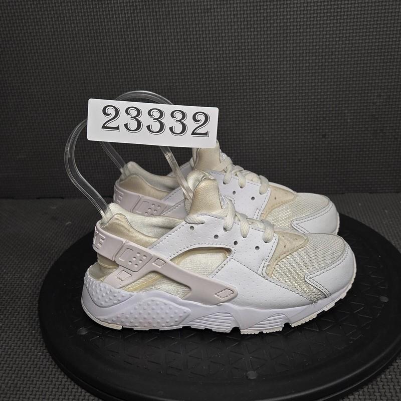 Nike Huarache Run Shoes Toddler Sz 12 Triple White Athletic Trainers Sneaker