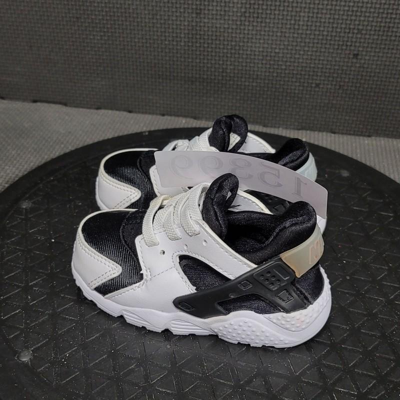 Nike Huarache Run Shoes Toddler Sz 5 White Black Athletic Trainers