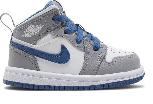 Nike Jordan 1 Mid Infant/Toddler Shoes Size 6 Color Cement Grey/White/True