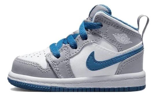 Nike Jordan 1 Mid Infant/Toddler Shoes Size 6 Color Cement Grey/White/True