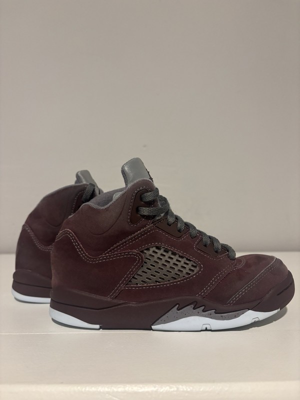 Nike Jordan 5 Retro Boys Shoes Sneakers Burgundy FN4234-600 Size 13C