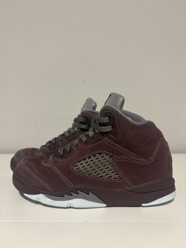 Nike Jordan 5 Retro Boys Shoes Sneakers Burgundy FN4234-600 Size 13C