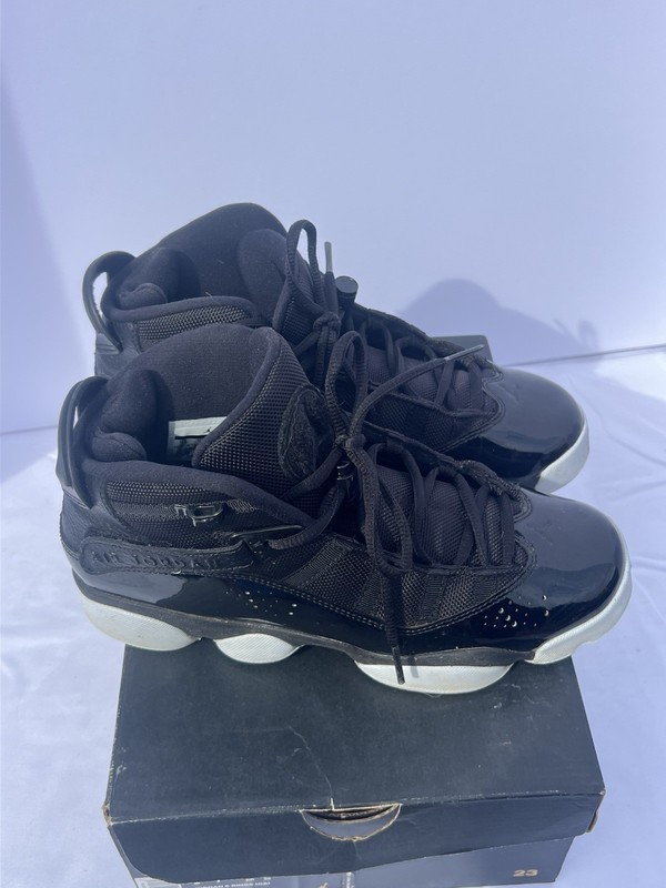 Nike Jordan 6 Rings Black White Boys SZ 7Y GS # 323419-011 Shoes Sneakers
