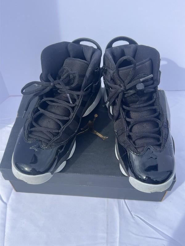 Nike Jordan 6 Rings Black White Boys SZ 7Y GS # 323419-011 Shoes Sneakers