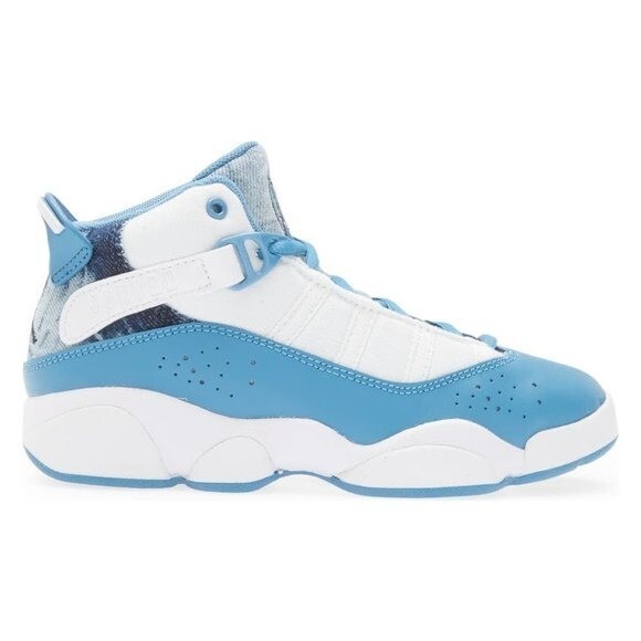Nike Jordan 6 Rings High Top Sneaker In White/Dutch Blue
