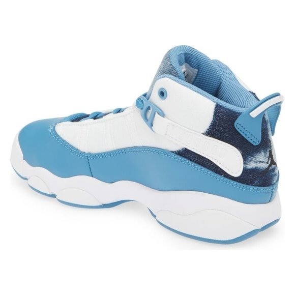 Nike Jordan 6 Rings High Top Sneaker In White/Dutch Blue