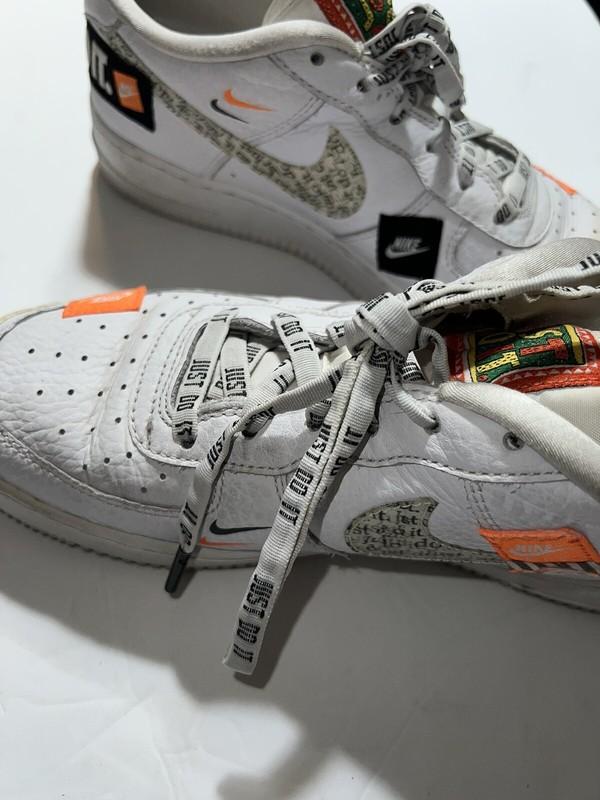 Nike Just Do It Air Force 1 White A03977-100 Low Top Boys Kids Shoes Used 7Y