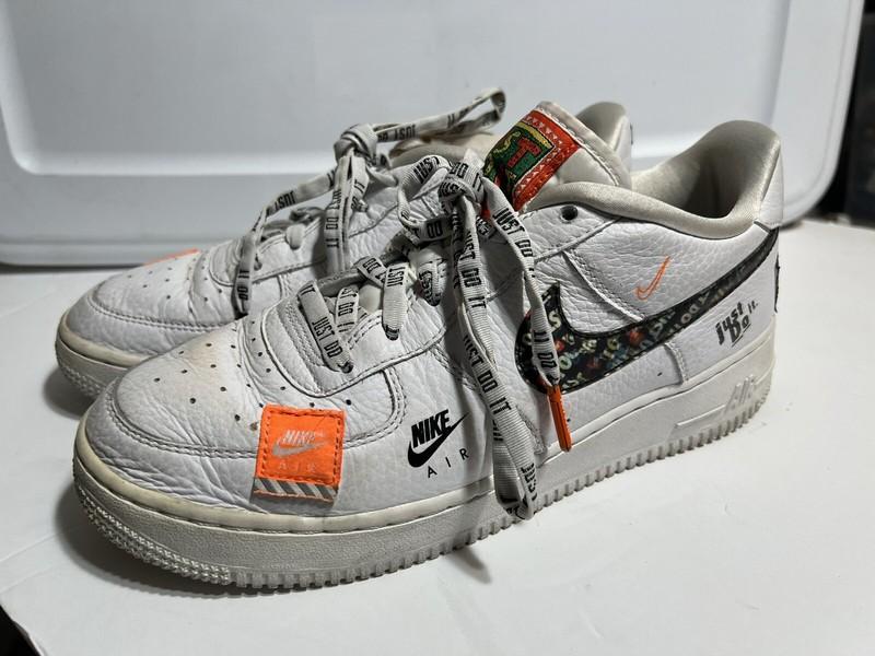 Nike Just Do It Air Force 1 White A03977-100 Low Top Boys Kids Shoes Used 7Y