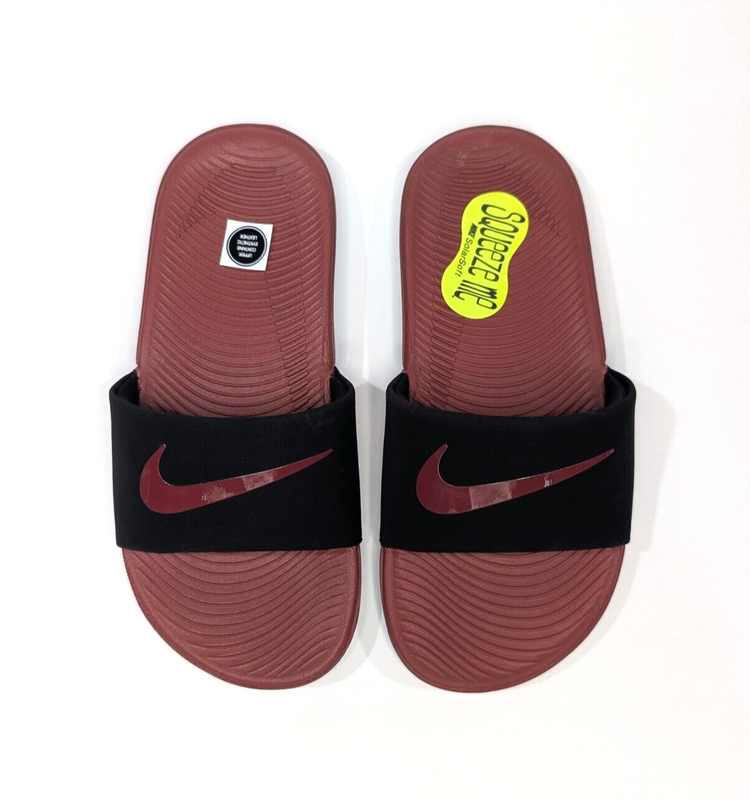 Nike Kawa Black/Team Red Boy's Slide Sandals (GS/PS) - Asst Sizes NWB FJ2250-001