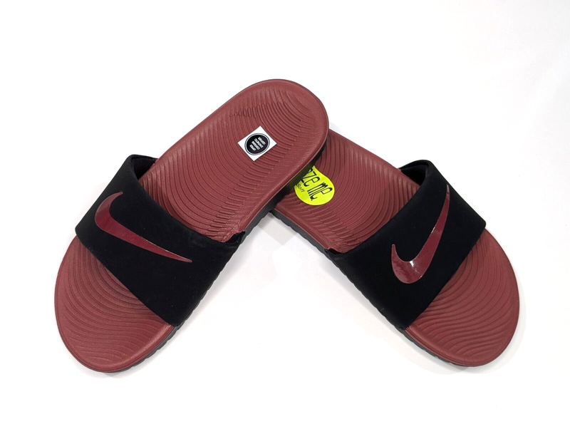 Nike Kawa Black/Team Red Boy's Slide Sandals (GS/PS) - Asst Sizes NWB FJ2250-001