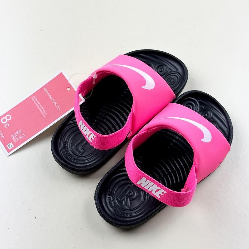 Nike Kawa Slide (TD) BV1094 610 Pink/black Toddler Shoes
