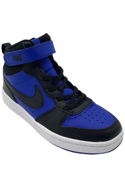 Nike Kid's Boys Court Borough Mid-Top Athletic Sneaker Black/Blue
