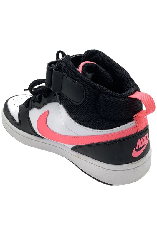 Nike Kid's Girl Court Borough Mid 2 Sneaker Neon Pink/Black/White