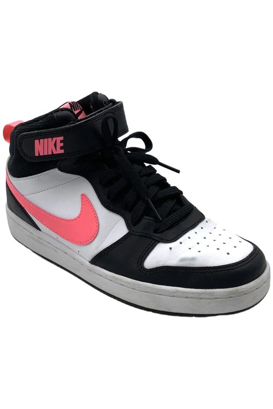 Nike Kid's Girl Court Borough Mid 2 Sneaker Neon Pink/Black/White