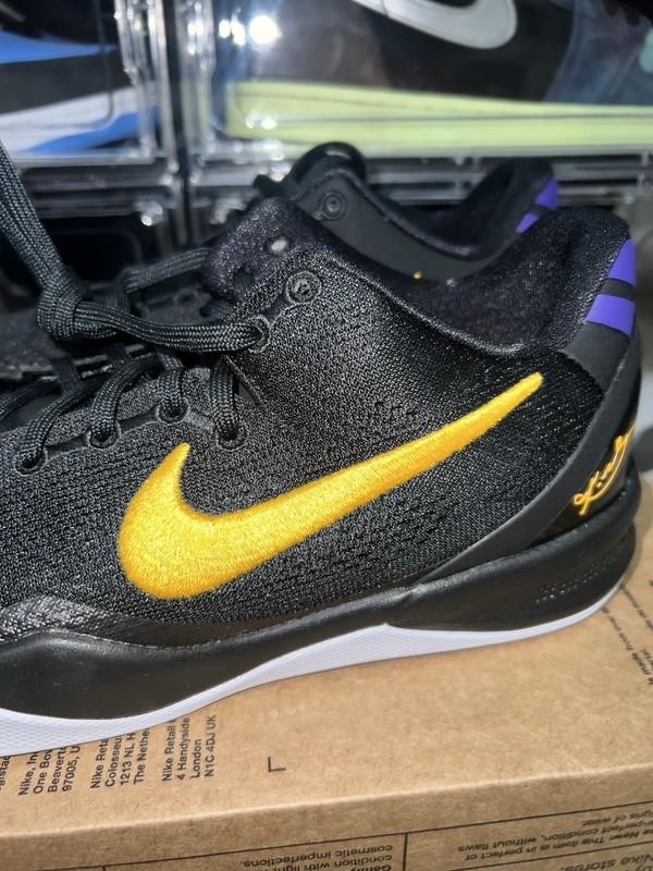 Nike Kobe VIII 8 GS Kobe Bryant Lakers Away Youth Basketball FN0266-002 Sz 7Y