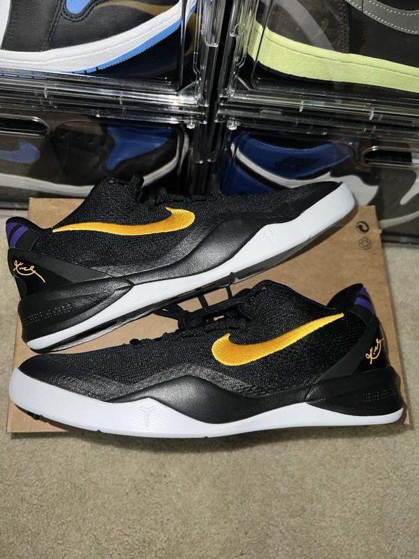 Nike Kobe VIII 8 GS Kobe Bryant Lakers Away Youth Basketball FN0266-002 Sz 7Y