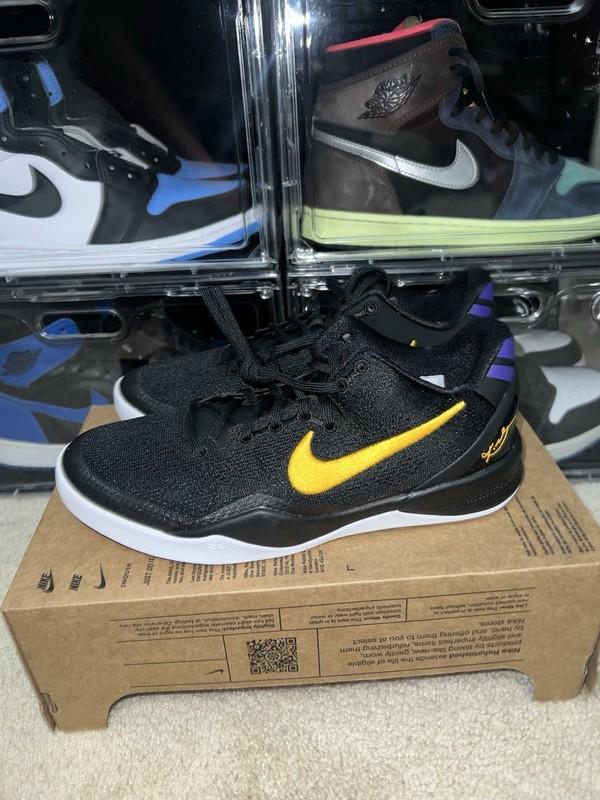 Nike Kobe VIII 8 GS Kobe Bryant Lakers Away Youth Basketball FN0266-002 Sz 7Y