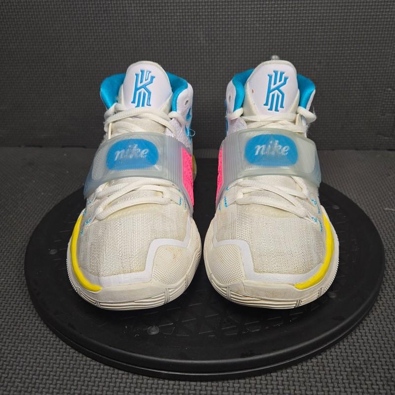 Nike Kyrie 6 Neon Graffiti Basketball Shoes Boys Sz 5 White Athletic Trainers