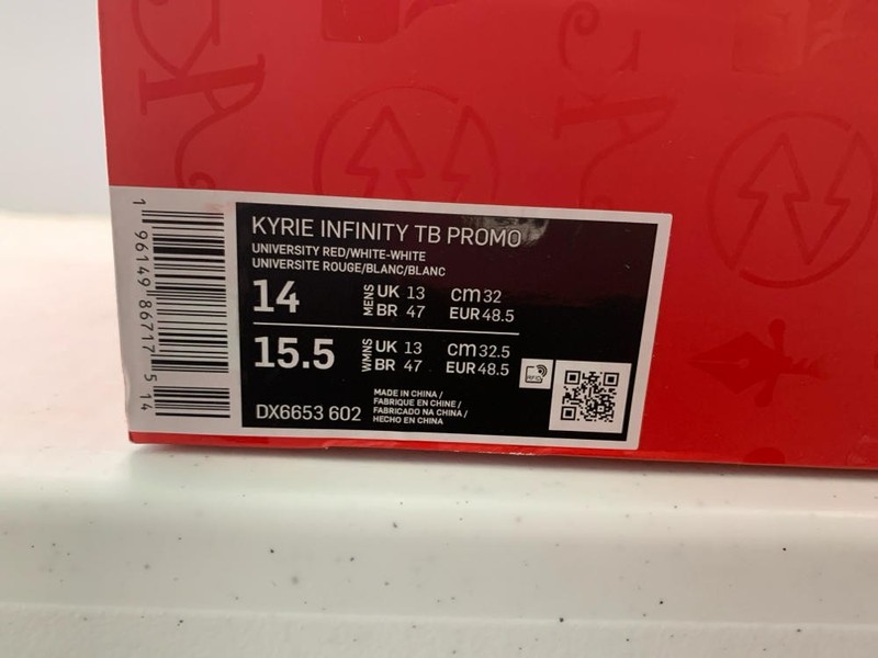 Nike Kyrie Infinity TB Promo Size 14 UniversityRed/White (DX6653-602) NEW