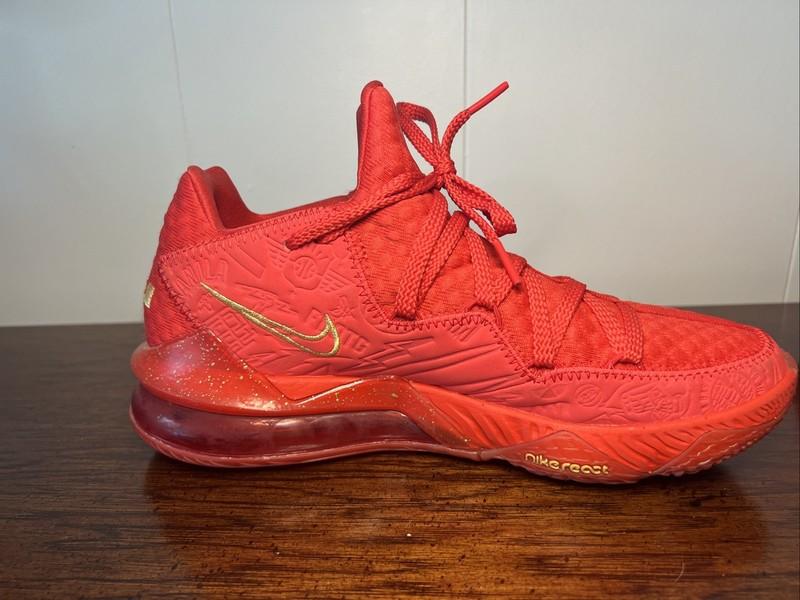 Nike LeBron 17 Low Titan Men’s Size 8.5 Red Athletic Shoes Sneakers CD5008-600