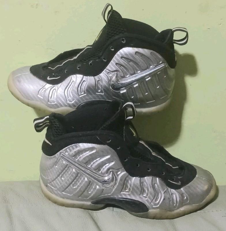Nike Little Posite Pro Silver Surfer Youth Sneakers Beaters Size 4Y