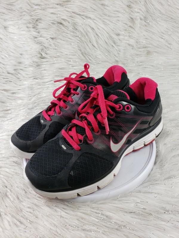 Nike 'Lunarglide 2' 414302-001 Black Pink Dynamic Support Sneakers Girls Size 5Y