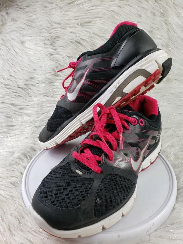 Nike 'Lunarglide 2' 414302-001 Black Pink Dynamic Support Sneakers Girls Size 5Y