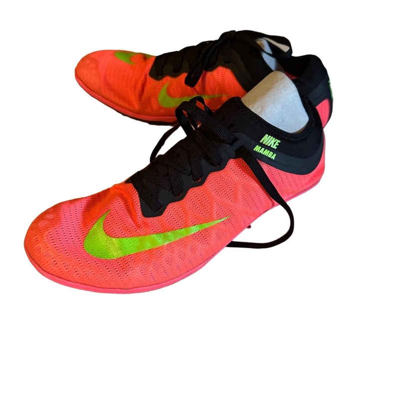 Nike Mamba racing cleats pink and green and black size 6.5