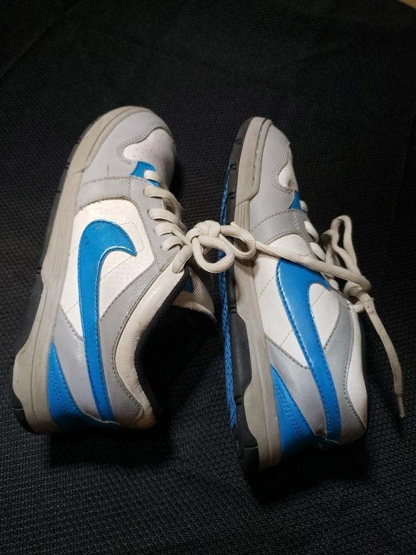 NIKE MOGAN 3 JR WHITE HERITAGE WOLF GREY BLUE CONDITIONAL GS SZ 5 Y 487640-140