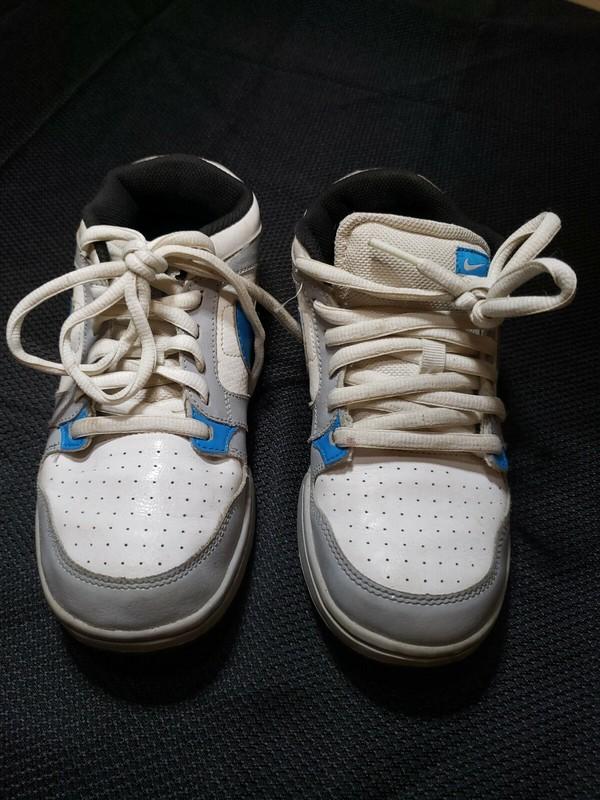 NIKE MOGAN 3 JR WHITE HERITAGE WOLF GREY BLUE CONDITIONAL GS SZ 5 Y 487640-140