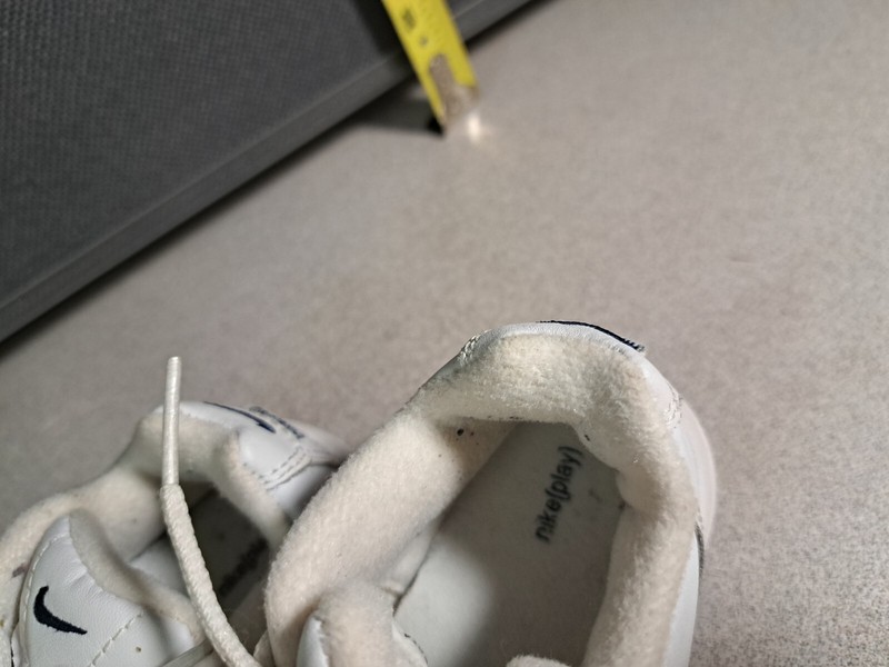 Nike Play Size 5c White Leather Sneakers Gently Used #2675L230