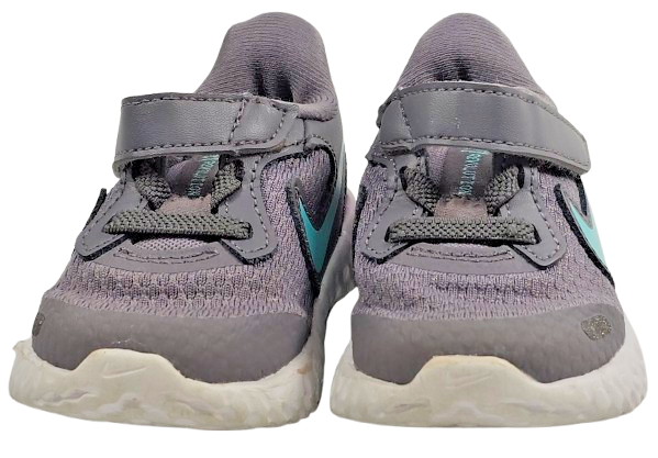 Nike Revolution 5 Toddler Size 3C Shoes Gray Purple & Turquoise Athletic Running