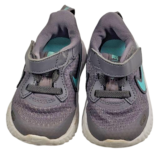 Nike Revolution 5 Toddler Size 3C Shoes Gray Purple & Turquoise Athletic Running
