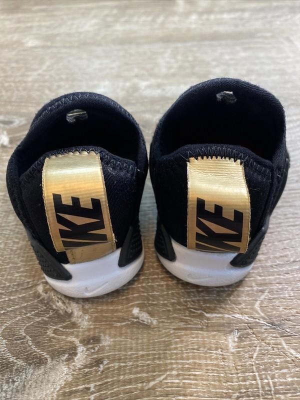 NIKE Run Drift Toddler 4 Black Gold Huarache Shoes AH7827-007