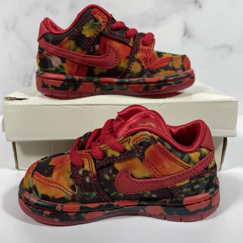 Nike SB Dunk Low X Wizard Of Oz Poppy Field FZ1237-600 Size 6c Toddler