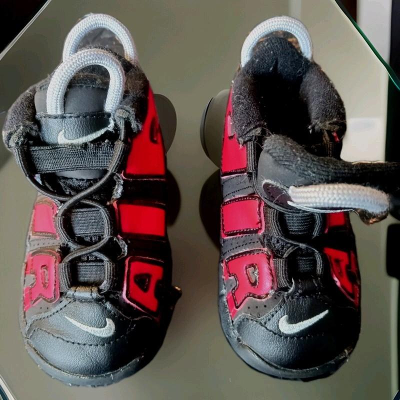 Nike Shoes Toddler's Air More Uptempo Black/Red (TD) DM0020-001 Pippen Size 6C
