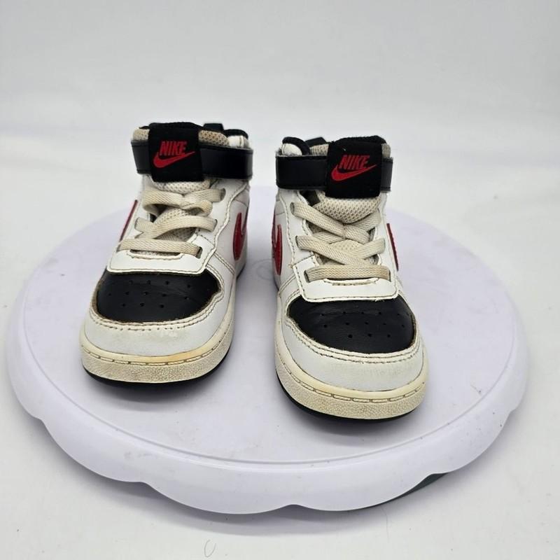 Nike Shoes Todler 7C Court Borough Mid 2 Shoes Sneaker White Red Black