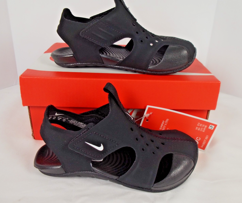 Nike Size 5c Child Toddler Boy Girl Sunray Protect 2 Black Sandals Shoes