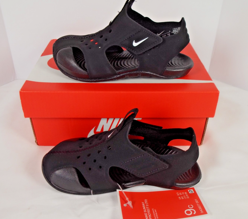 Nike Size 5c Child Toddler Boy Girl Sunray Protect 2 Black Sandals Shoes