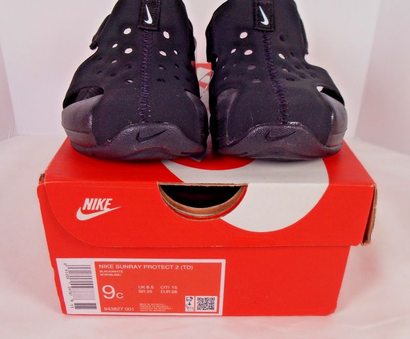 Nike Size 5c Child Toddler Boy Girl Sunray Protect 2 Black Sandals Shoes