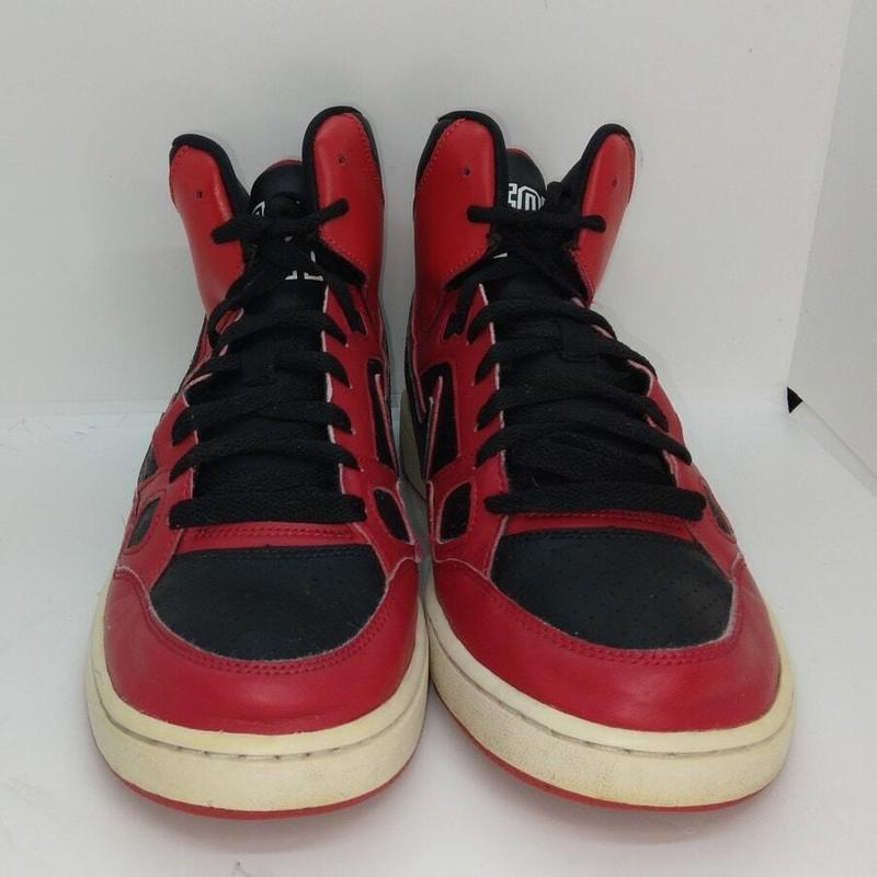 Nike Son Of Force Boys Pre-owned Mid Red & Black Basketball Sneakers - Sz. 7Y