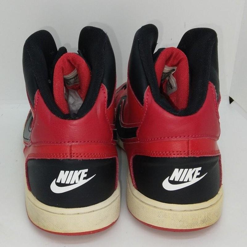 Nike Son Of Force Boys Pre-owned Mid Red & Black Basketball Sneakers - Sz. 7Y