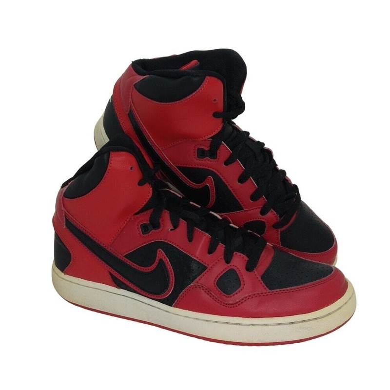 Nike Son of Force Boys Pre-owned Mid Red & Black Basketball Sneakers - sz. 7Y