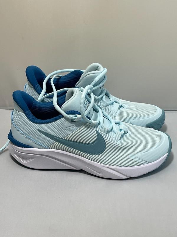 Nike Star Runner 4 Athletic Running Sneaker Boys 4Y Blue Knitted DX7615-404 S460